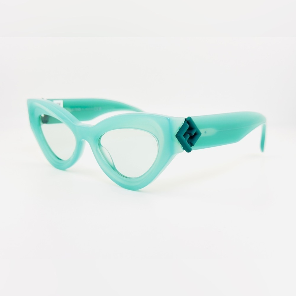 FENDI FF Diamonds Cat-eye women’s sunglasses FE401461 Light Green Frame - Picture 11 of 16